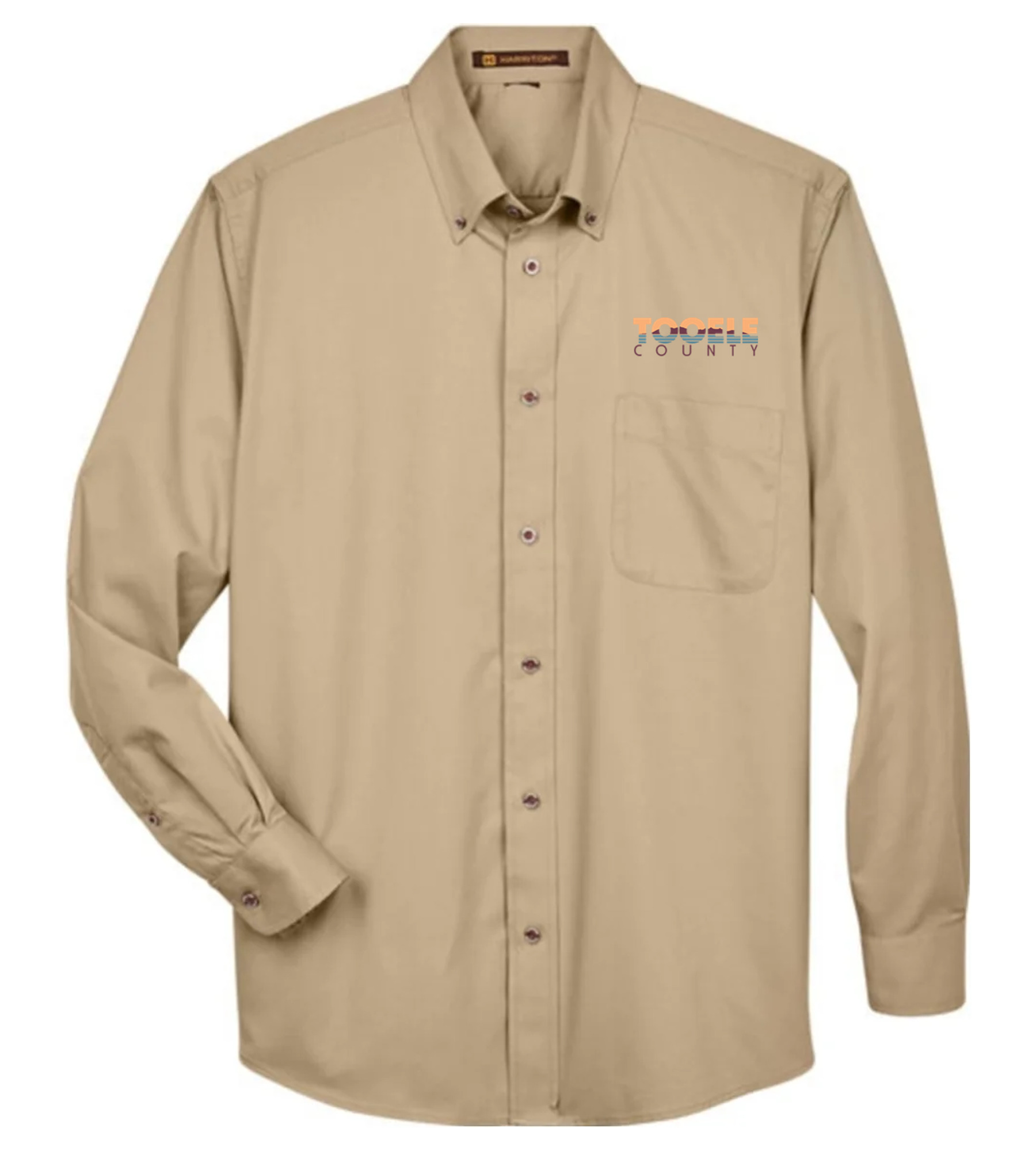 Harriton Men's Easy Blend Long-Sleeve Twill Shirt